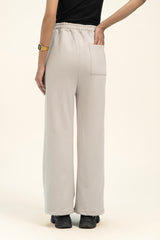 Wide Leg Pant in Terry - Stone