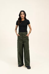 Wide leg utility Pants - Green