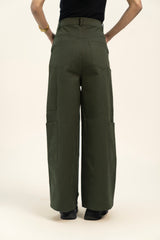 Wide leg utility Pants - Green