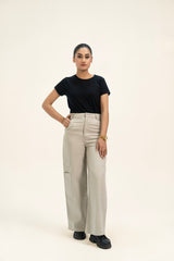 Wide leg utility Pants - Stone