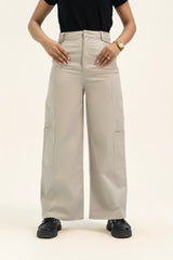 Wide leg utility Pants - Stone