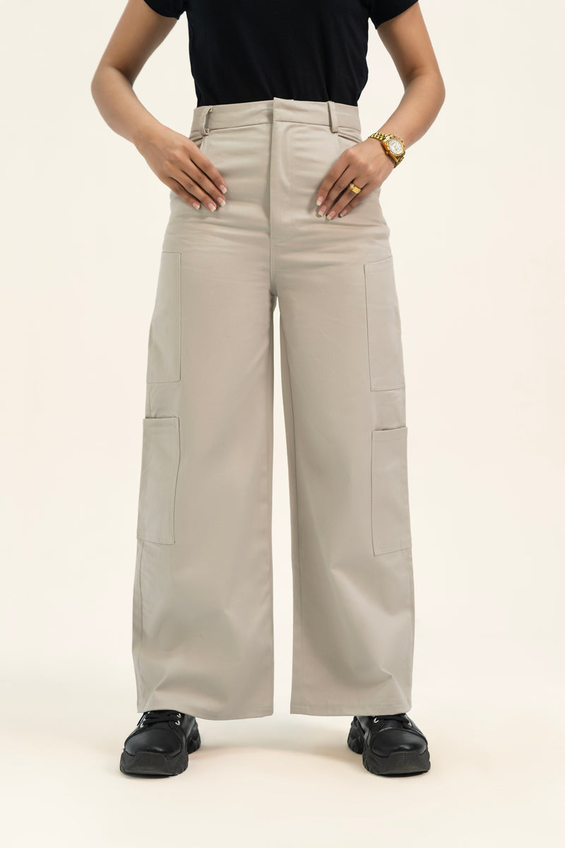 Wide leg utility Pants - Stone