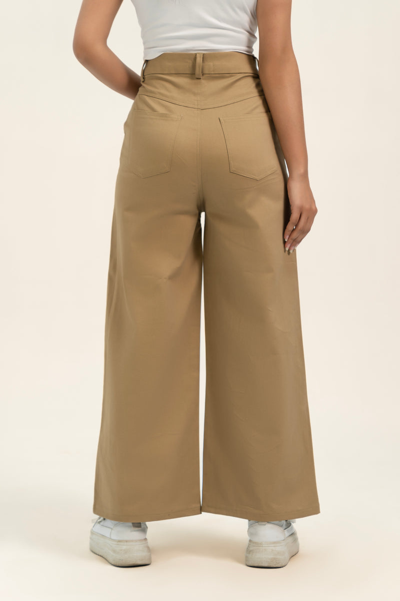 Scoop Pocket Wide Leg Pant - Camel Bown