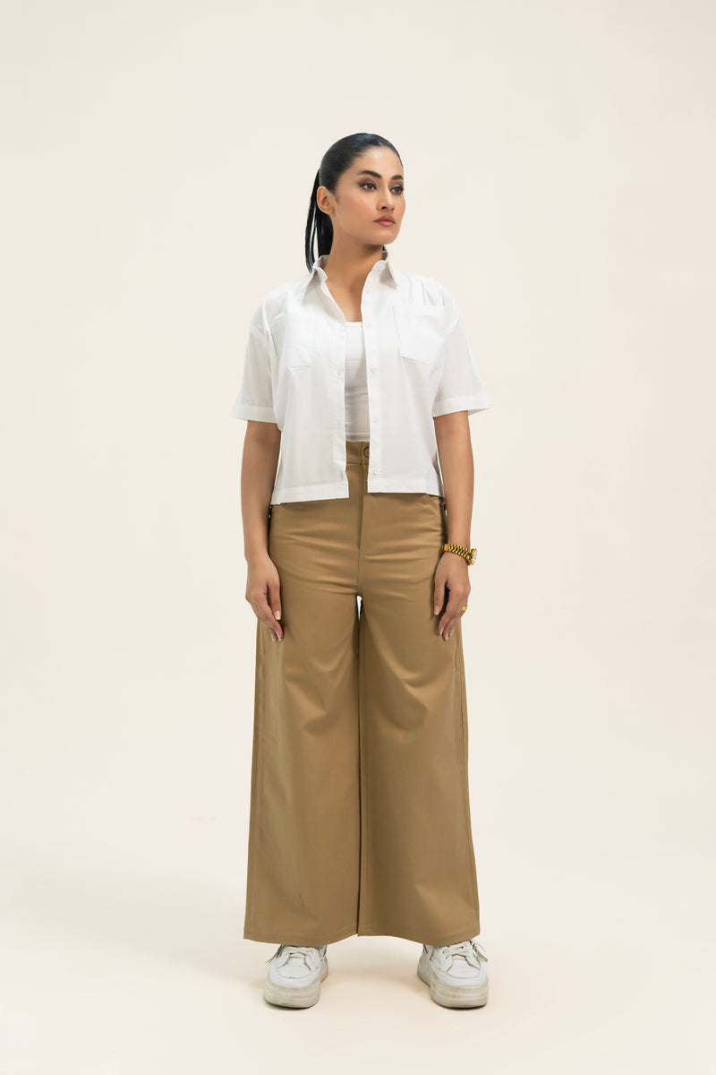 Scoop Pocket Wide Leg Pant - Camel Bown