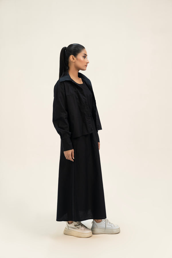 Pleated Cuff Shirt - Black