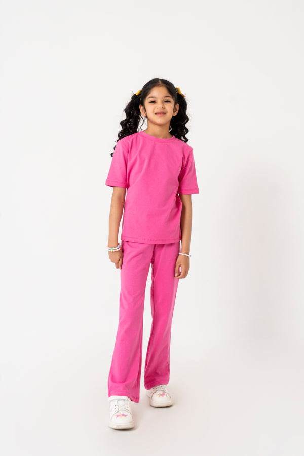 Girls Short Sleeve Shirt - Fuchsia Pink
