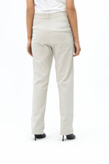 Straight Leg Pleated Pant - Stone