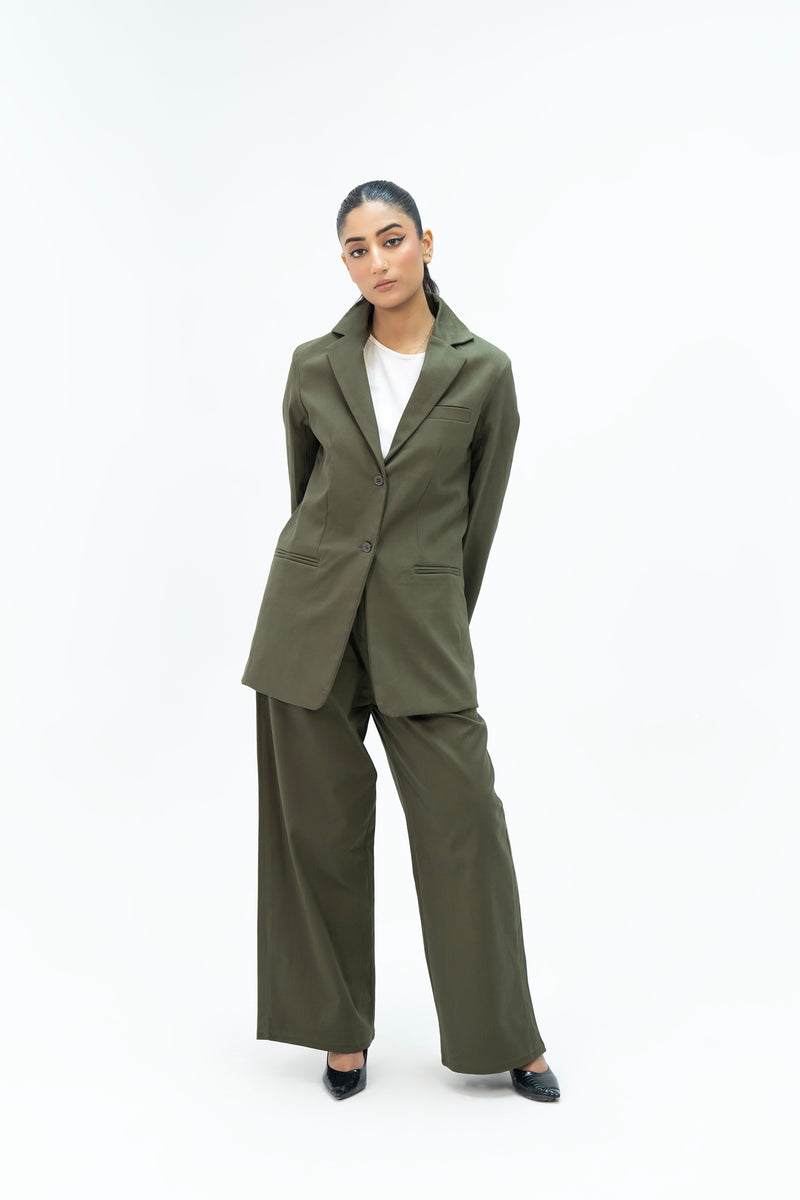 Oversized Tailored Blazer - Green