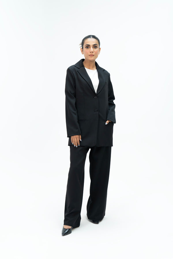 Black Formal Pantsuit 2pc, Business Chic Pantsuit, Fitted Single Breasted  Blazer and Straight Trousers 2pc Set, Special Occasions Pantsuit 