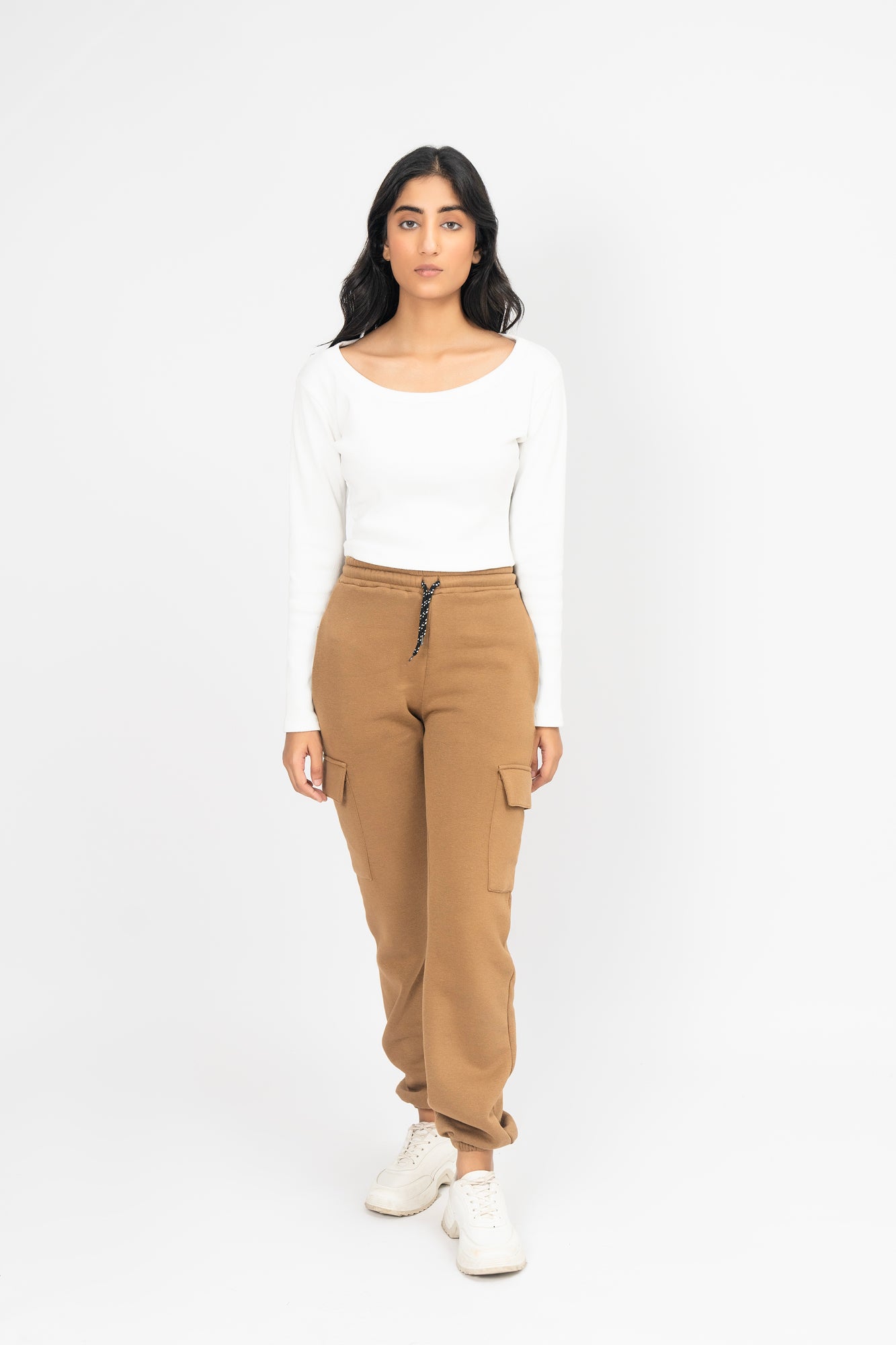 Scoop Neck Cropped Top - White