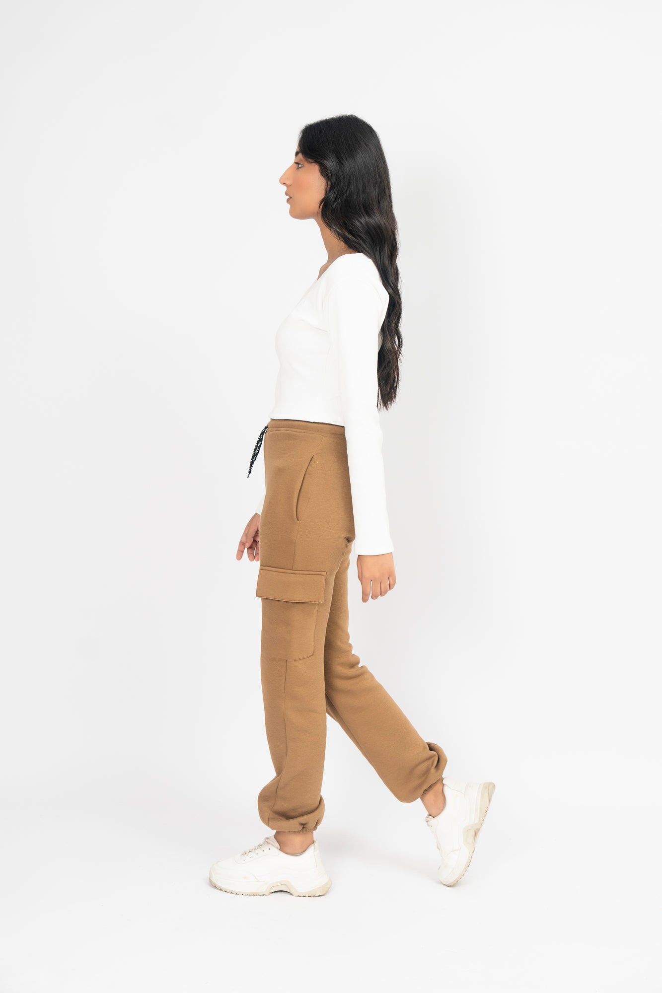 Scoop Neck Cropped Top - White