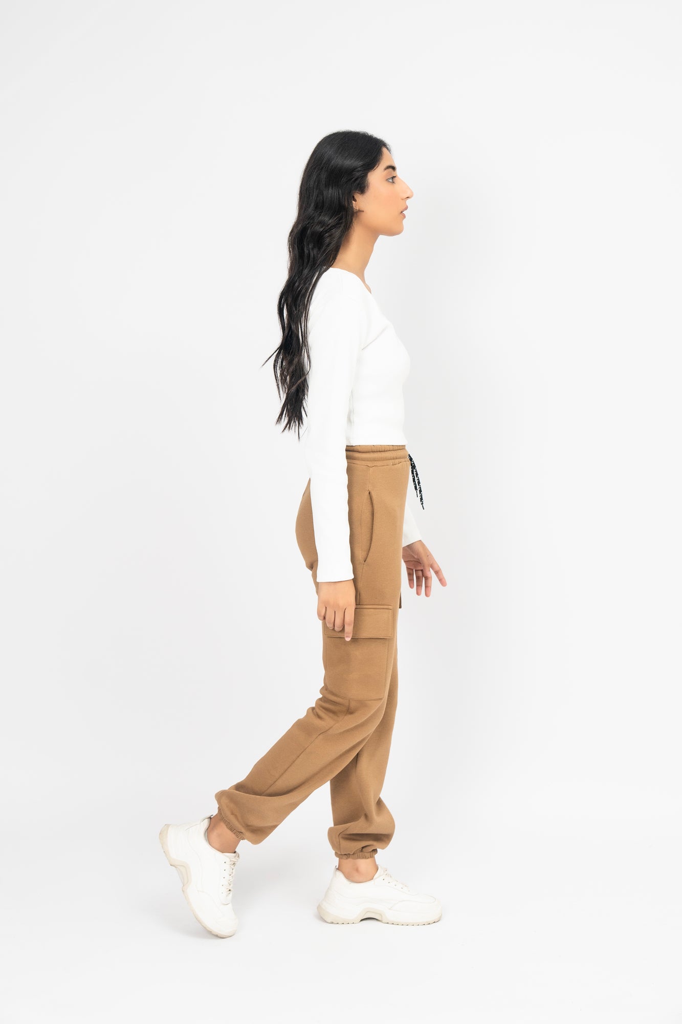 Scoop Neck Cropped Top - White