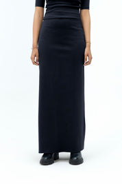 Long Knit Skirt - Black