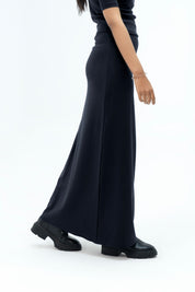 Long Knit Skirt - Black