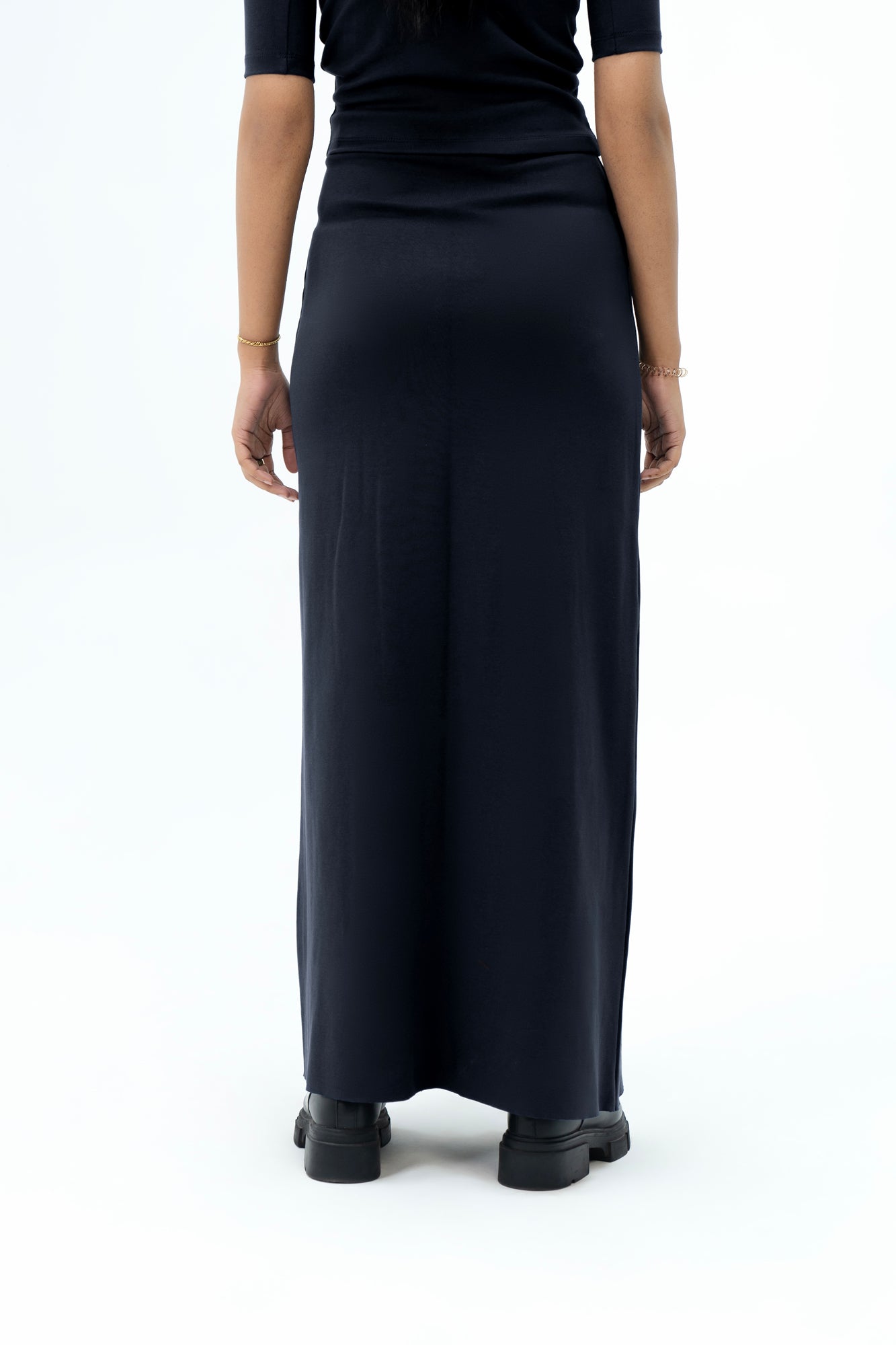 Long Knit Skirt - Black