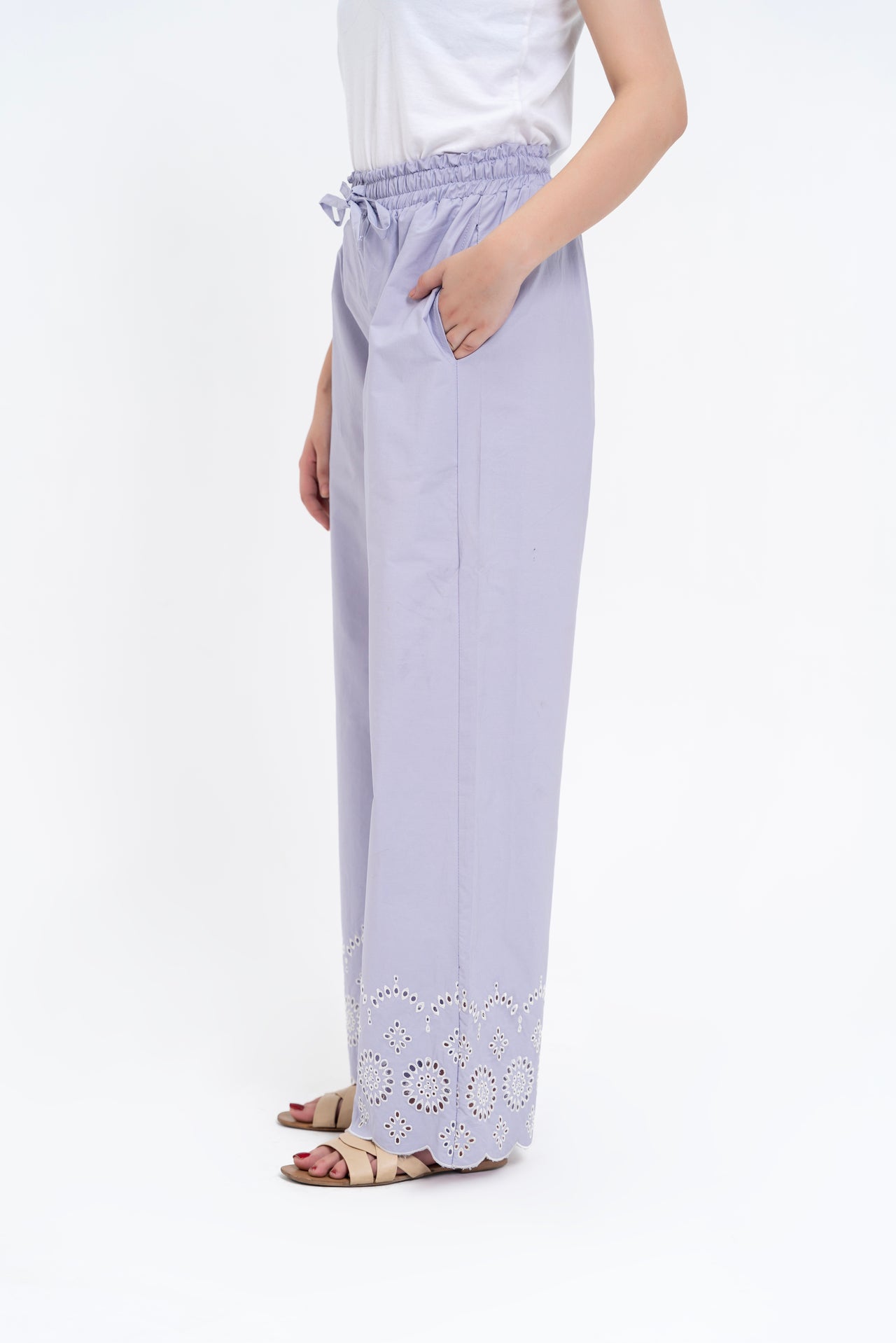 Pull-on Cutwork Pant - Lilac