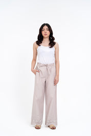 Pull-on Cutwork Pant - Stone