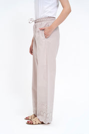 Pull-on Cutwork Pant - Stone