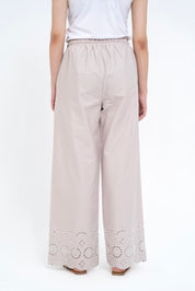 Pull-on Cutwork Pant - Stone