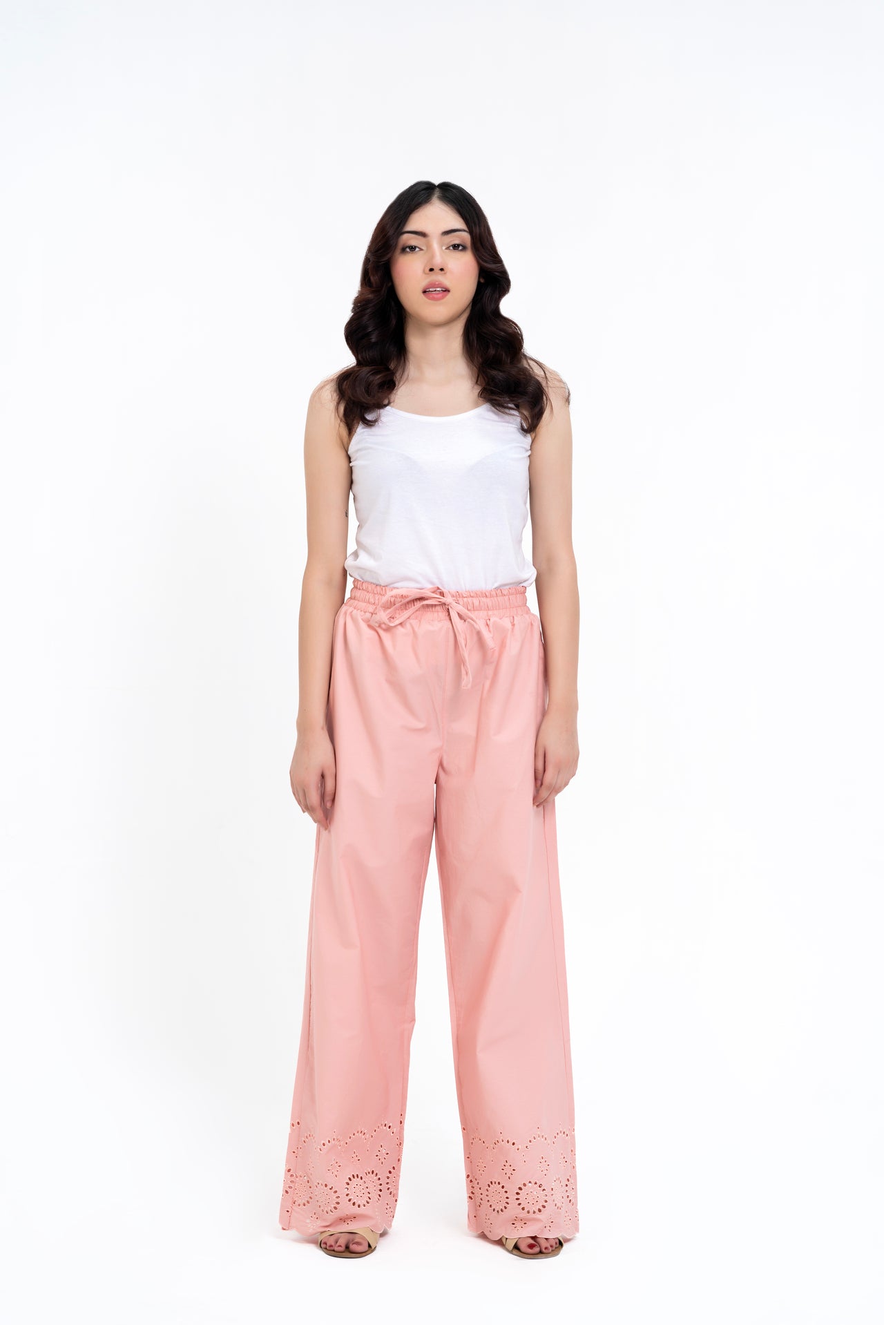 Pull-on Cutwork Pant - Peachy Pink
