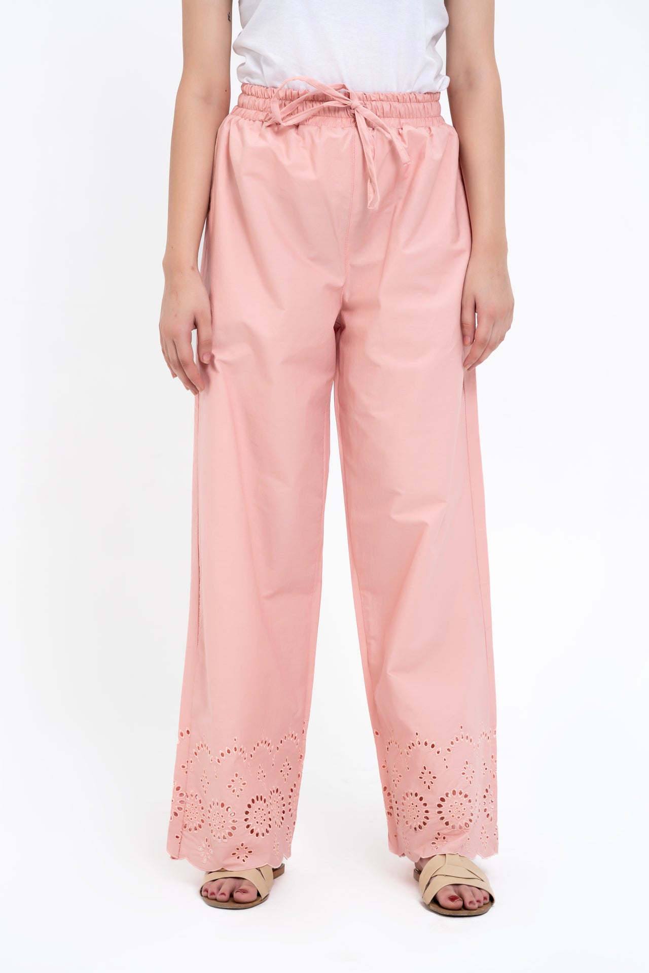 Pull-on Cutwork Pant - Peachy Pink