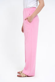 Textured Knit Wide Leg Pant  - Pink