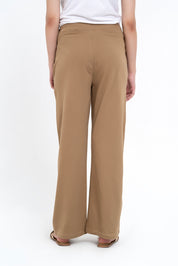 Textured Knit Wide Leg Pant - Mud Green