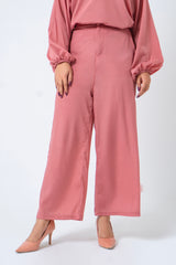 High Waisted Culotte Pant - Tea Pink