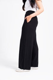 Textured Wide Leg Pant - Black