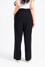 Textured Wide Leg Pant - Black