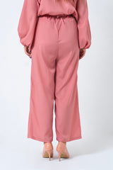 High Waisted Culotte Pant - Tea Pink