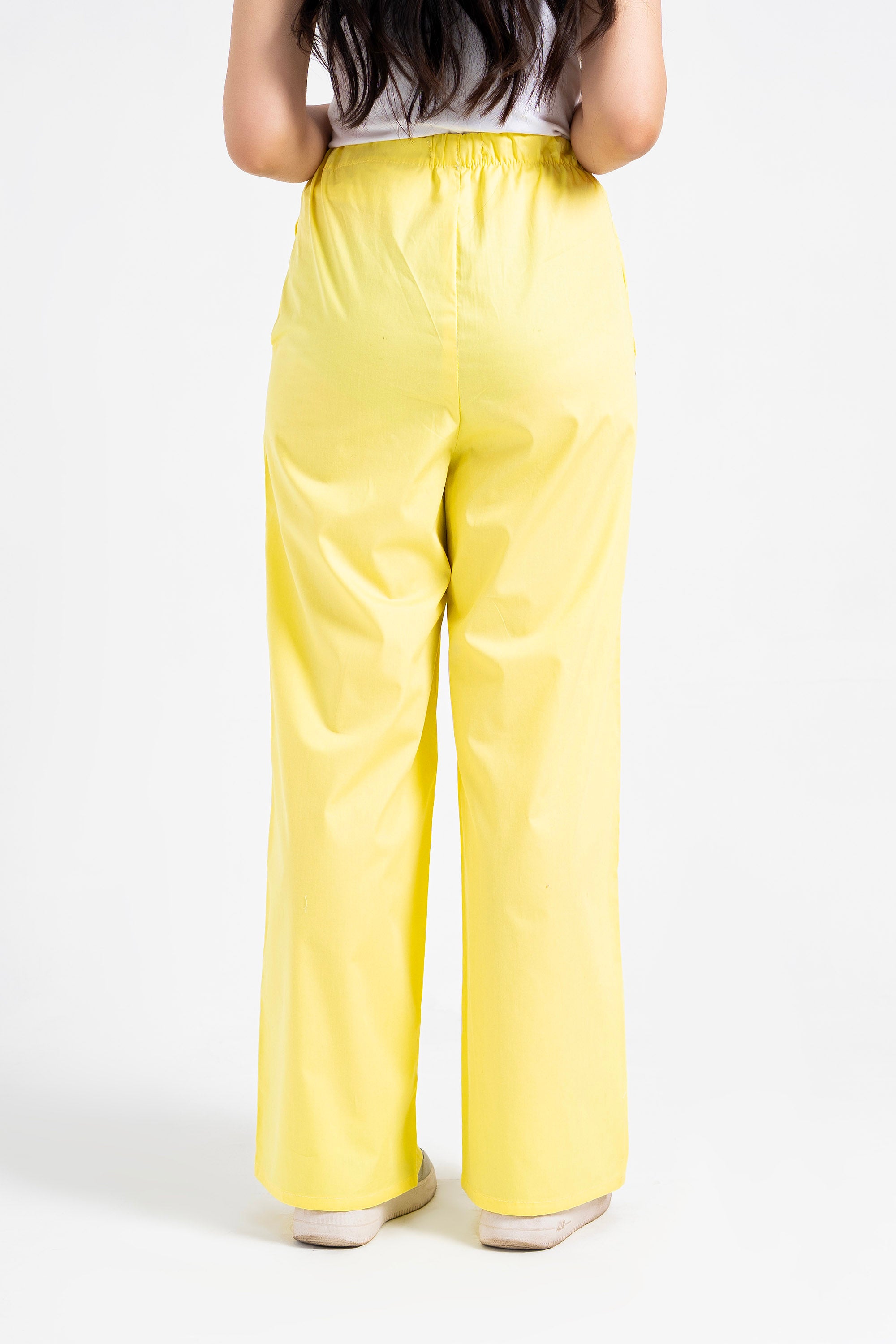Wide Leg Elasticated Pant - Yellow