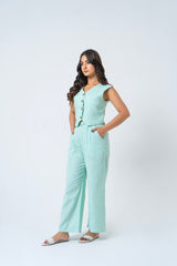Single Breasted Vest Blazer - Mint Green