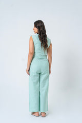 Single Breasted Vest Blazer - Mint Green