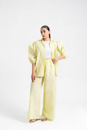 Oversized Puff Sleeve Shirt - Butter Yellow