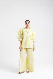 Oversized Puff Sleeve Shirt - Butter Yellow