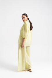 Oversized Puff Sleeve Shirt - Butter Yellow