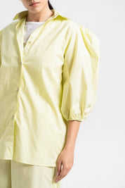Oversized Puff Sleeve Shirt - Butter Yellow