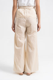 Belted Culotte Pant - Cream Striped