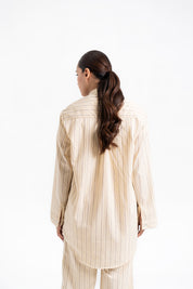 Oversized Flowy Shirt - Cream Striped