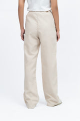 Wide Leg Pant with Pockets in Corduroy - Cream