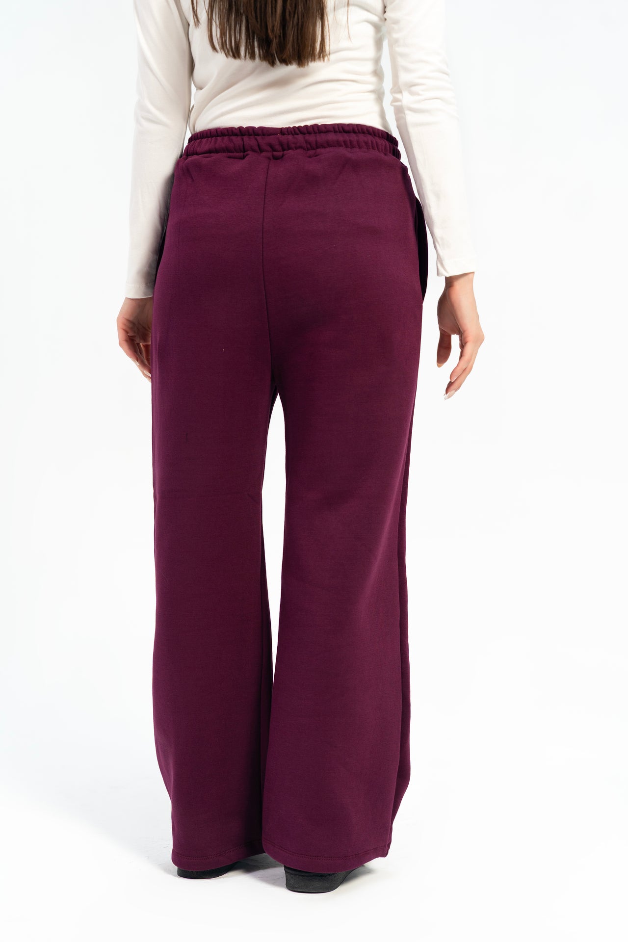 Sweatpants with Drawstring - Plum