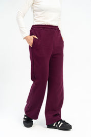 Sweatpants with Drawstring - Plum