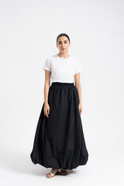 Bubble Hem Skirt - Black