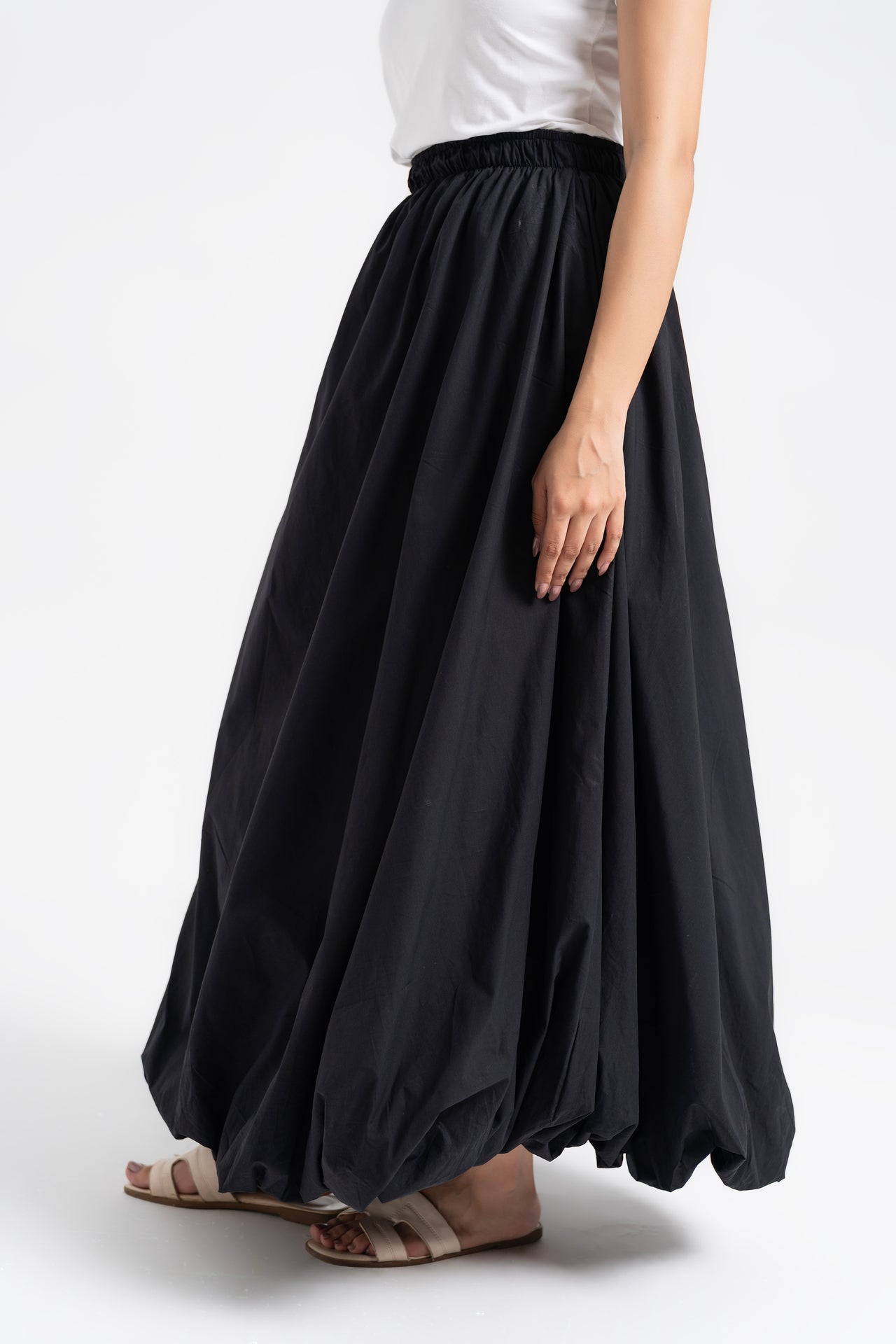 Bubble Hem Skirt - Black