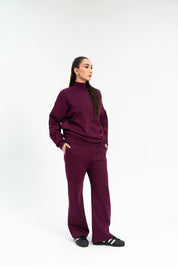 Mock Neck Pullover - Plum