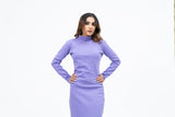 Long Knitted Dress - Light Purple