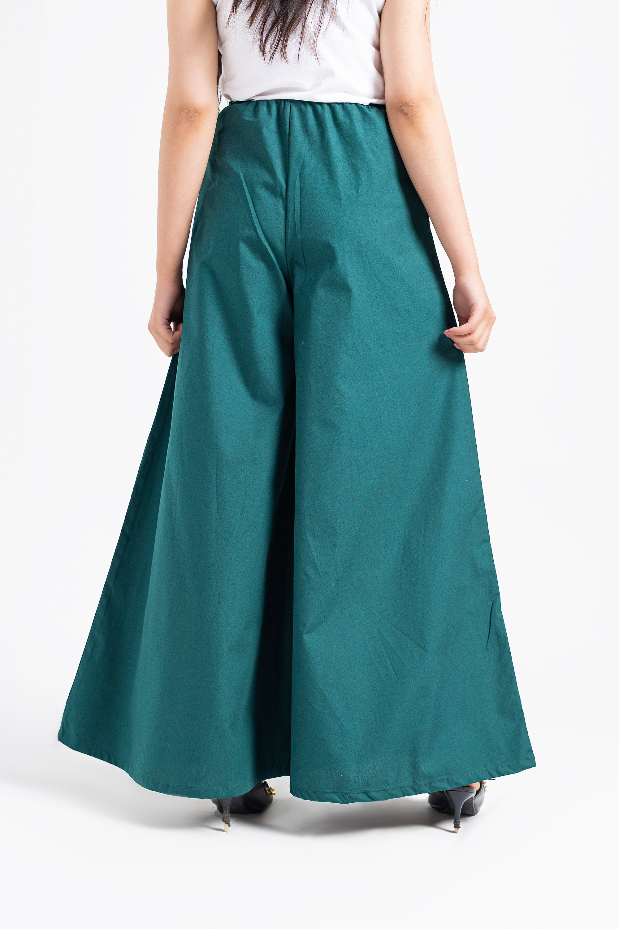 Extra Wide Leg Pants - Dark Teal