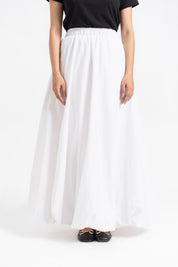 Bubble Hem Skirt - White