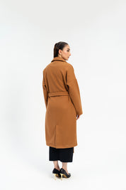 Oversized Belted Wool Coat - Camel
